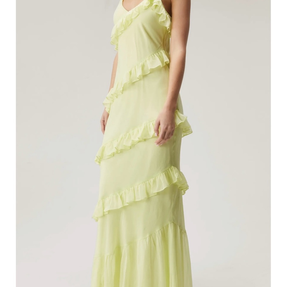 Washed Lime Tiered Ruffle Chiffon Maxi Dress
NASTY GAL